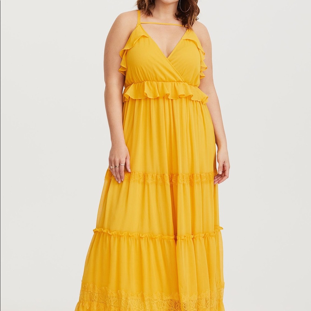 Torrid maxi dress- lace and chiffon